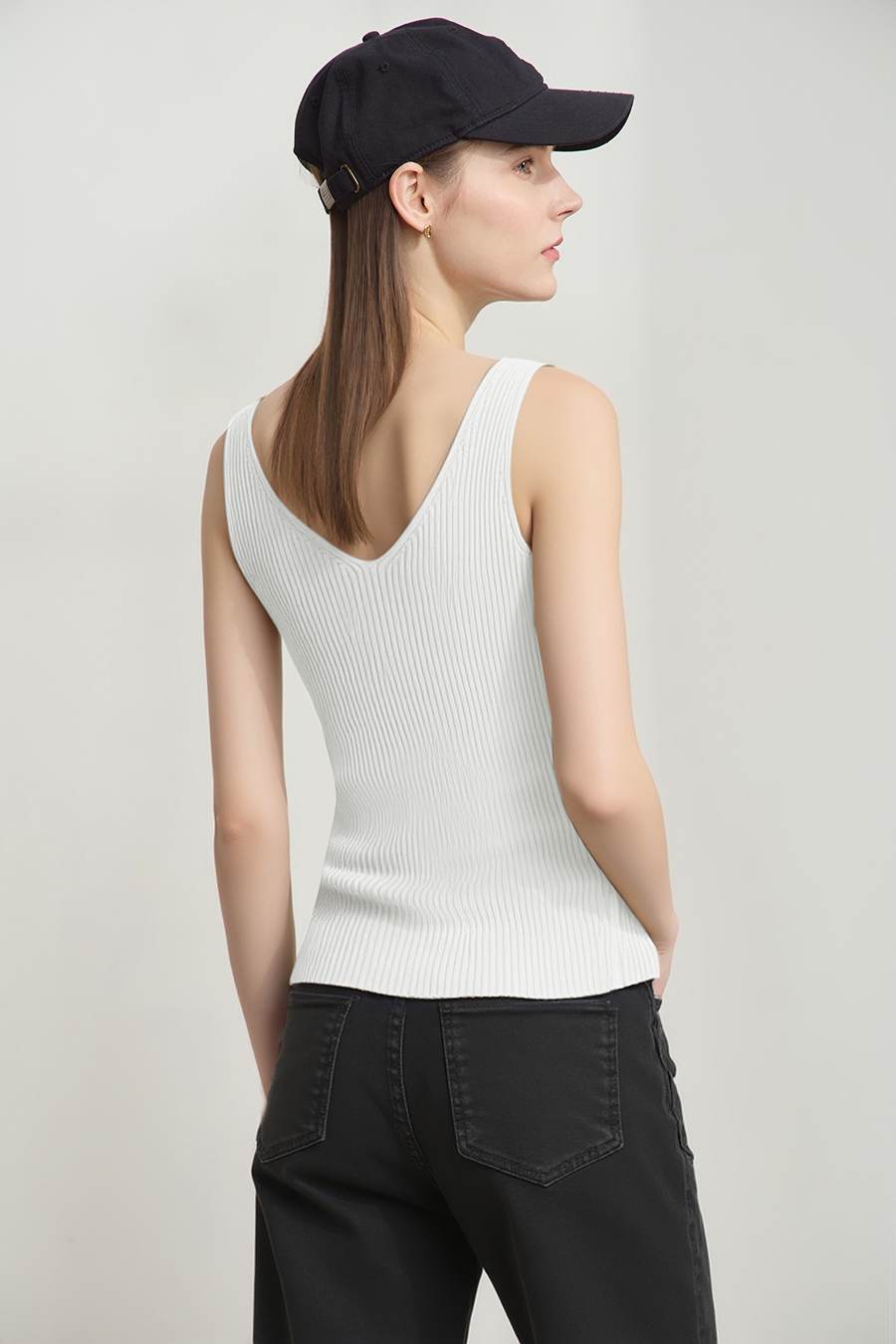 V-neck knit camisole|AMII