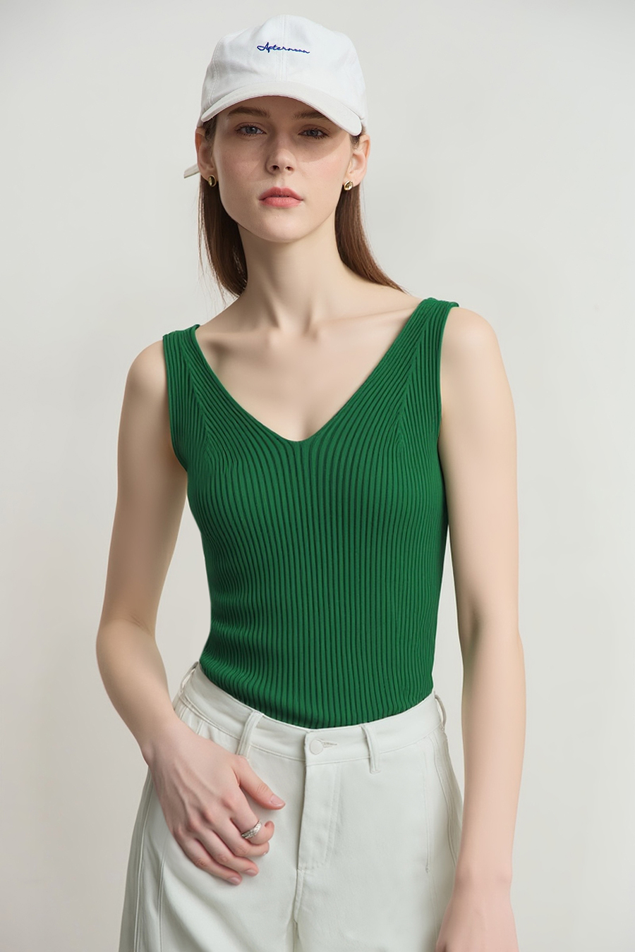 V-neck knit camisole|AMII