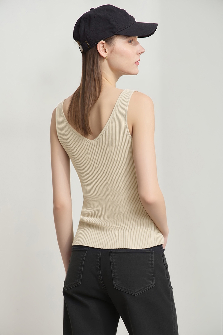 V-neck knit camisole|AMII