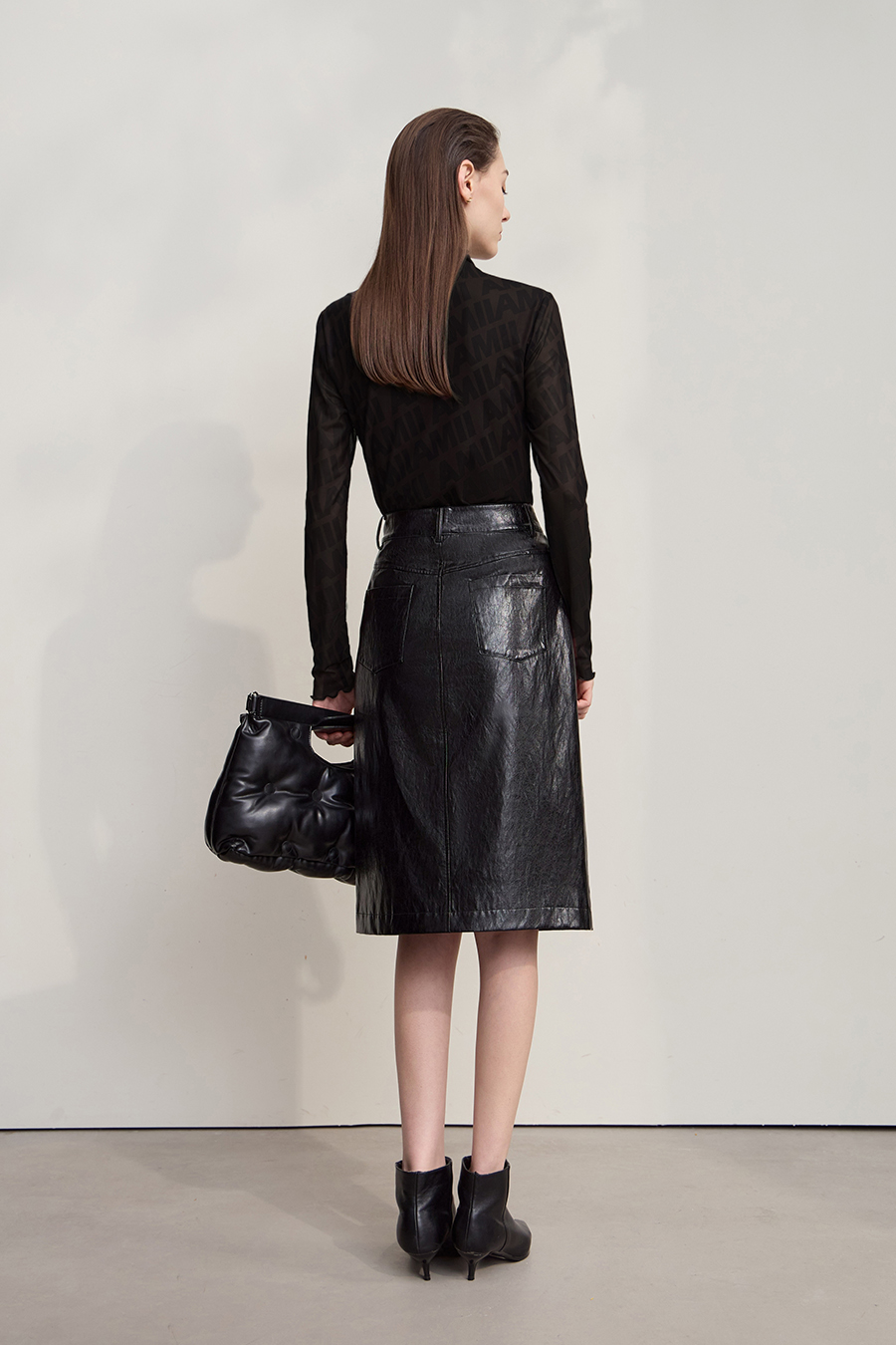 Half Turtleneck Mesh T-Shirt