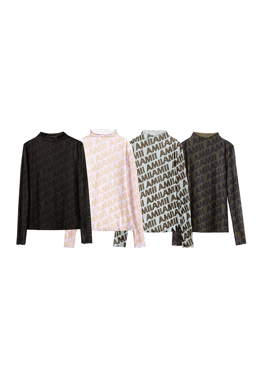 Half Turtleneck Mesh T-Shirt