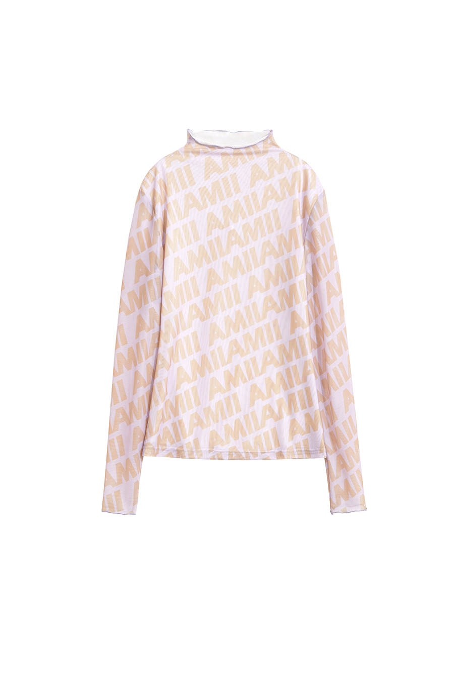 Half Turtleneck Mesh T-Shirt