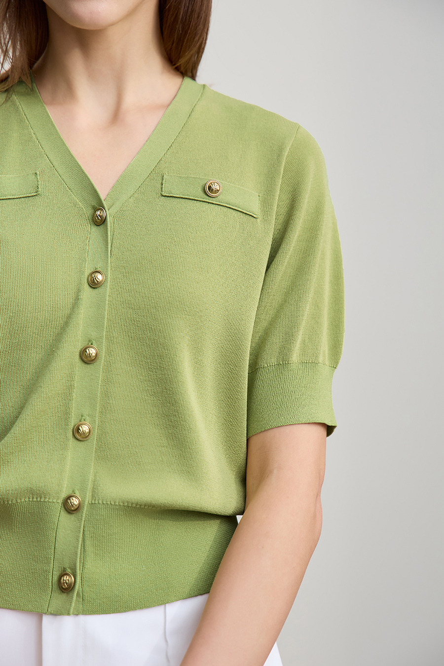 Chanel-Style Short Sleeve Knit Cardigan|AMII-AMII.com