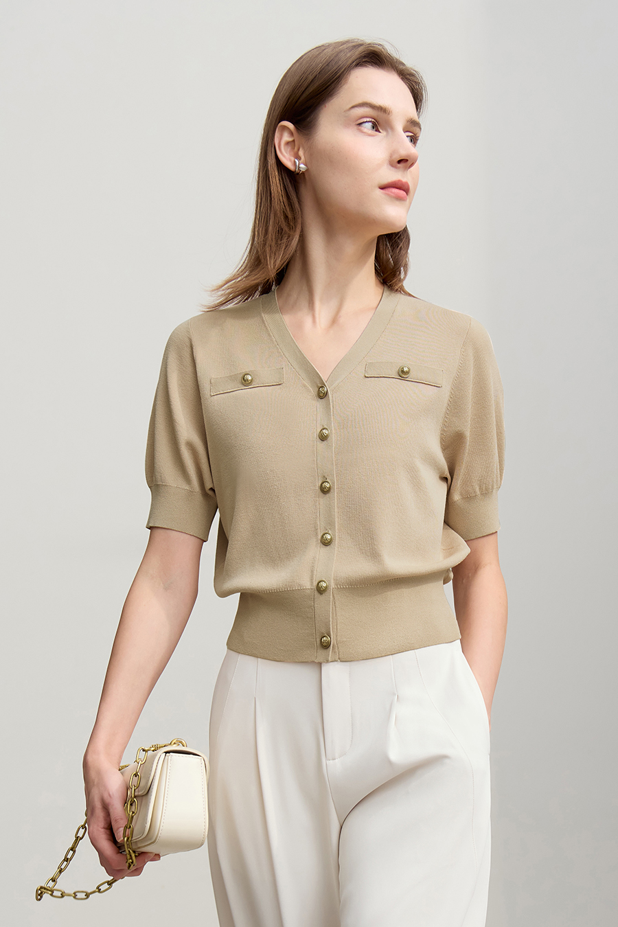 Chanel-Style Short Sleeve Knit Cardigan|AMII-AMII.com