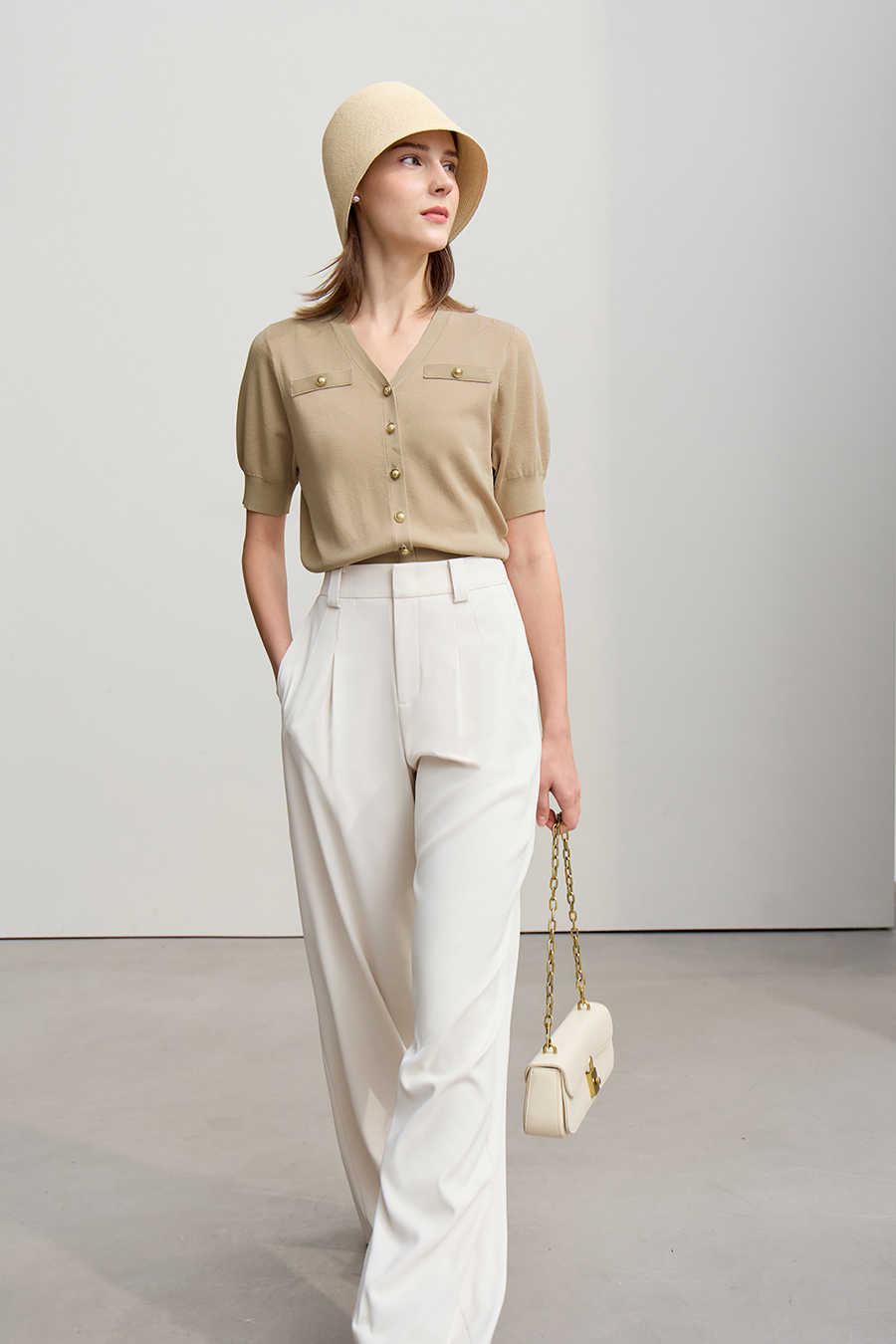 Chanel-Style Short Sleeve Knit Cardigan|AMII-AMII.com