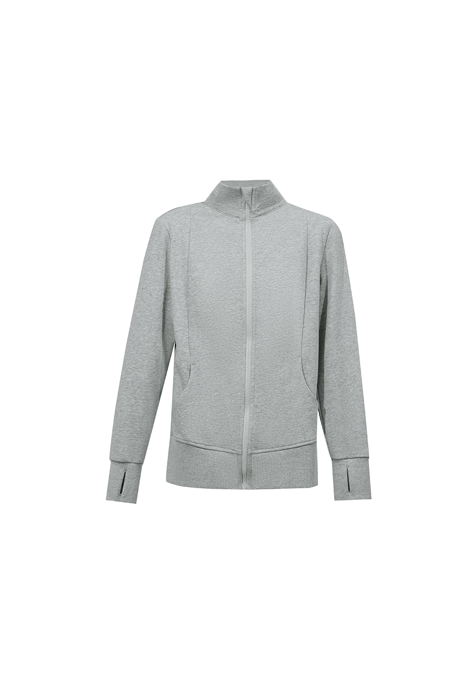 Rib Spliced Zipper Jacket|AMII