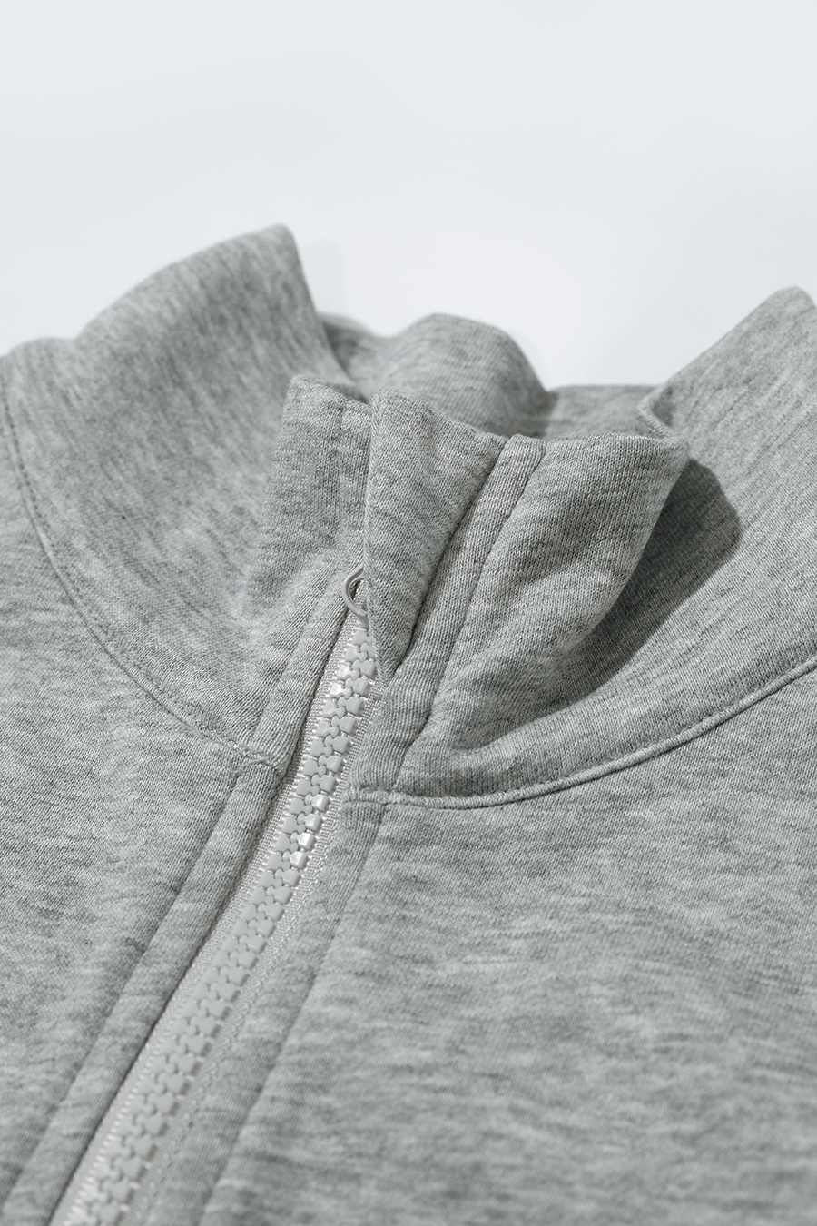 Rib Spliced Zipper Jacket|AMII