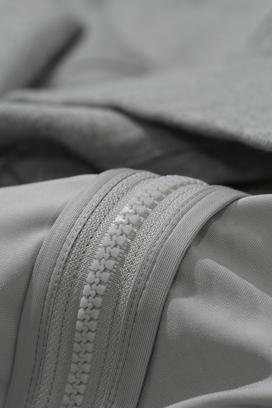 Rib Spliced Zipper Jacket|AMII