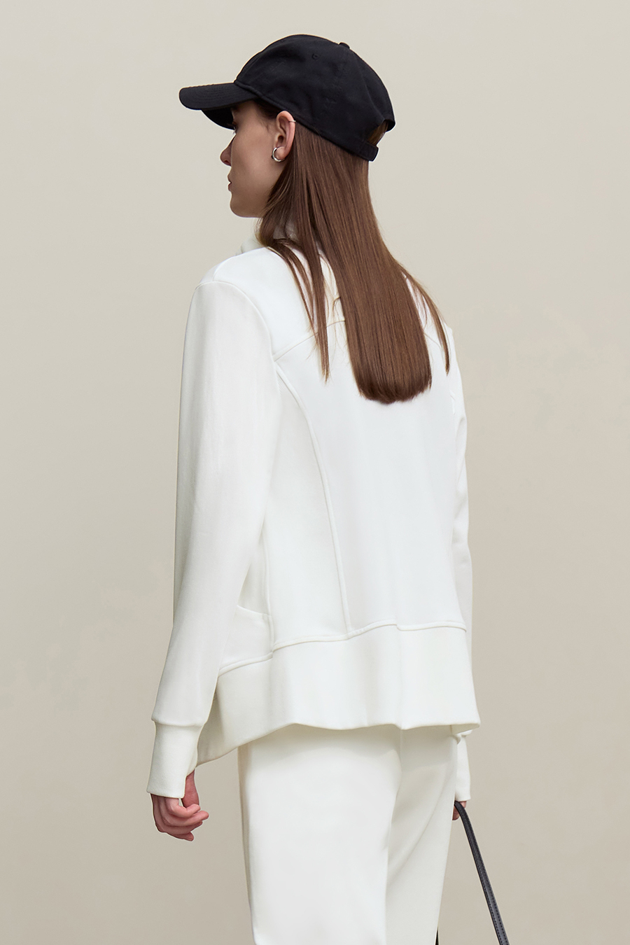 Rib Spliced Zipper Jacket|AMII