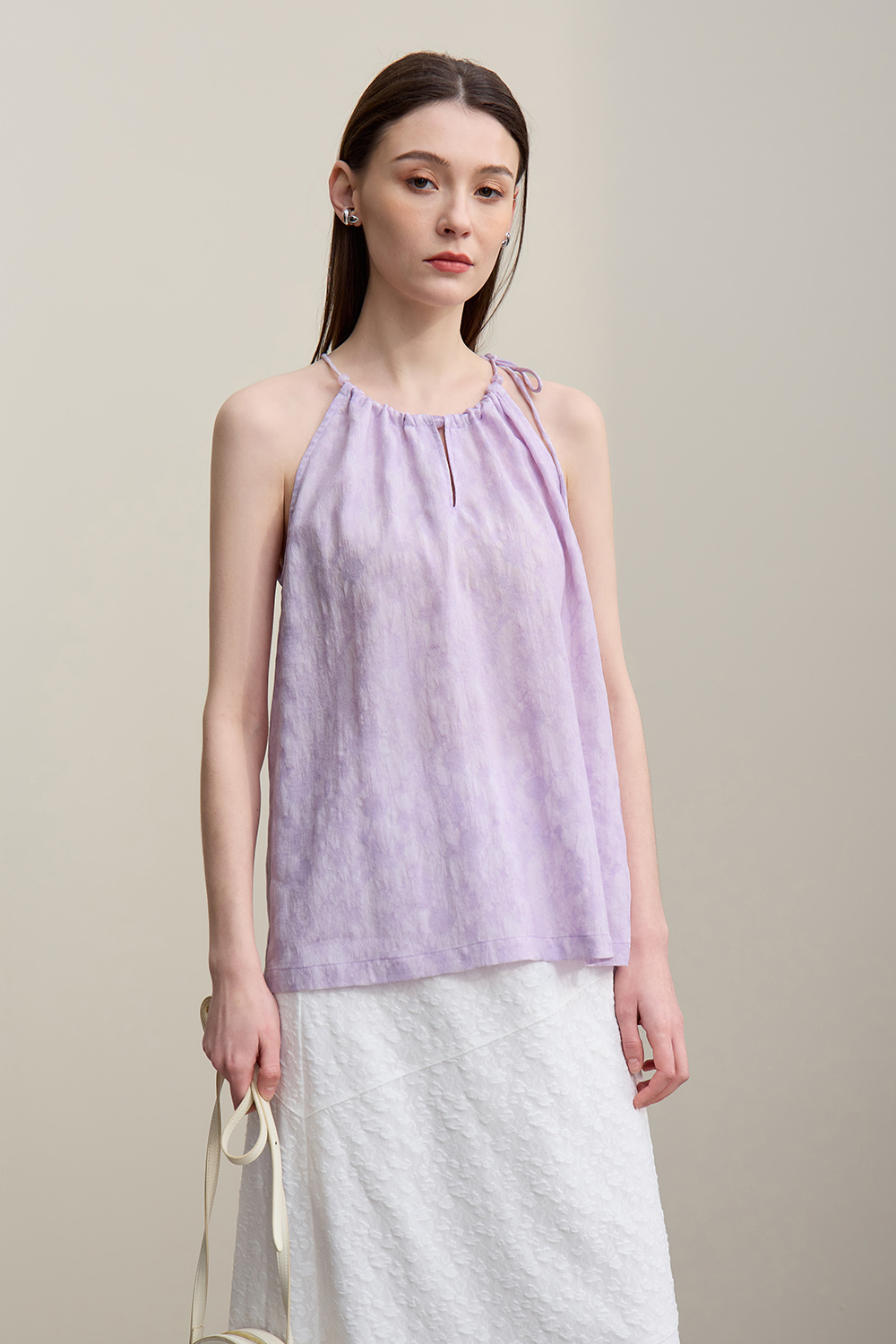 Tie Jacquard Camisole Top