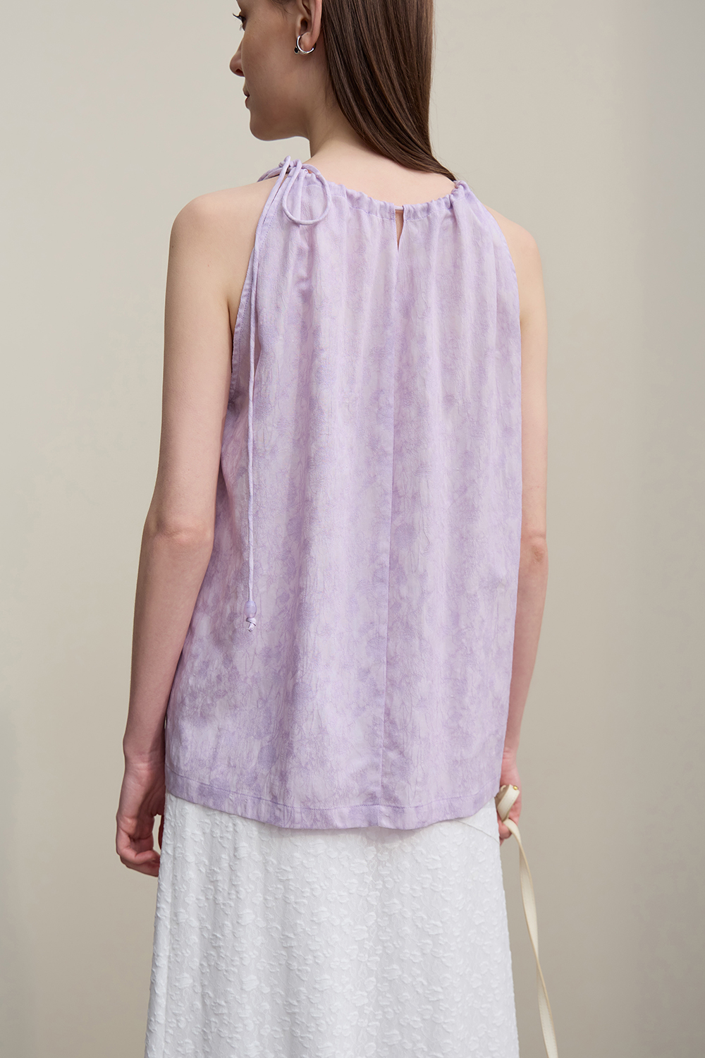 Tie Jacquard Camisole Top