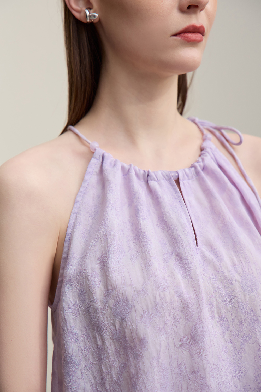 Tie Jacquard Camisole Top