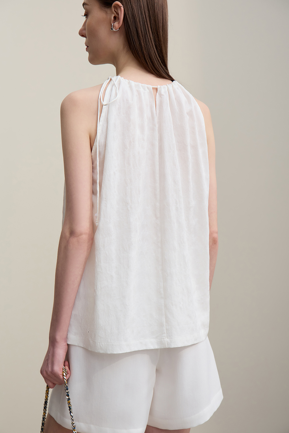 Tie Jacquard Camisole Top