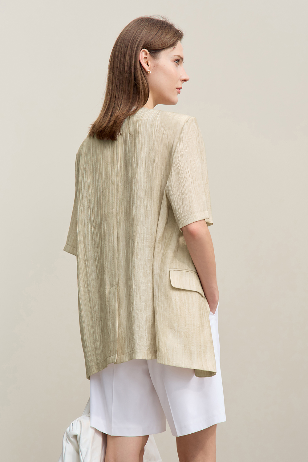 V-neck Short Sleeve Tie-dye Blazer