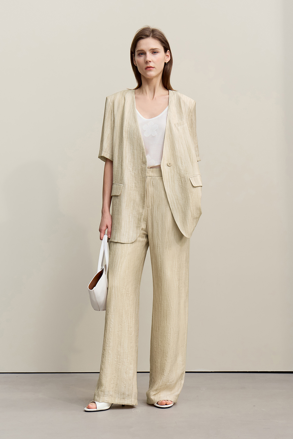 V-neck Short Sleeve Tie-dye Blazer