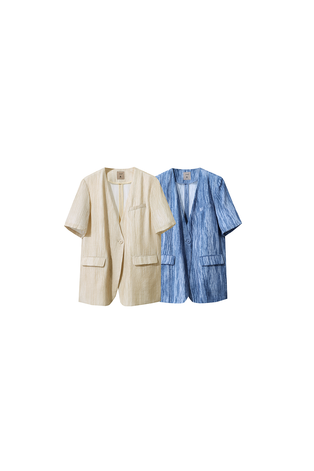 V-neck Short Sleeve Tie-dye Blazer