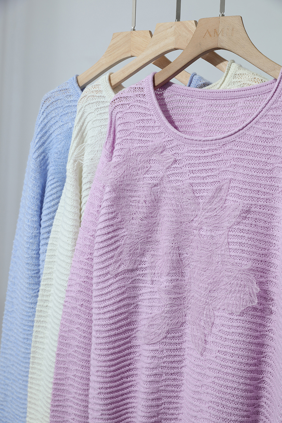 Lace Spliced Knitted Sweater