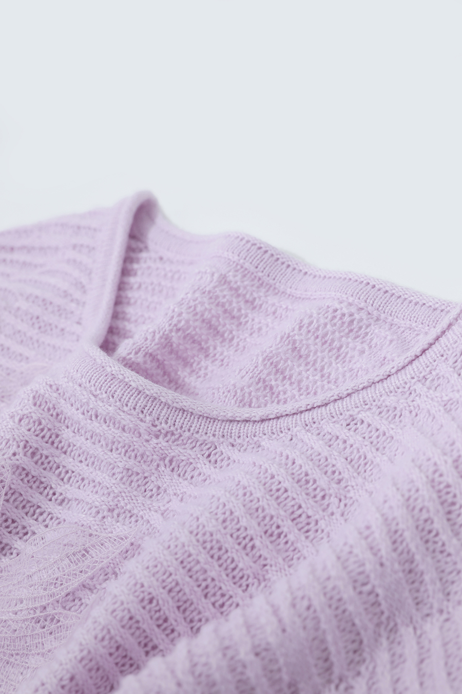 Lace Spliced Knitted Sweater