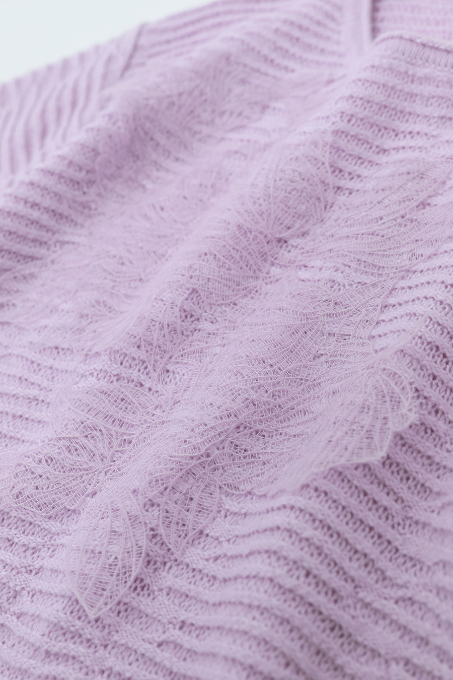 Lace Spliced Knitted Sweater