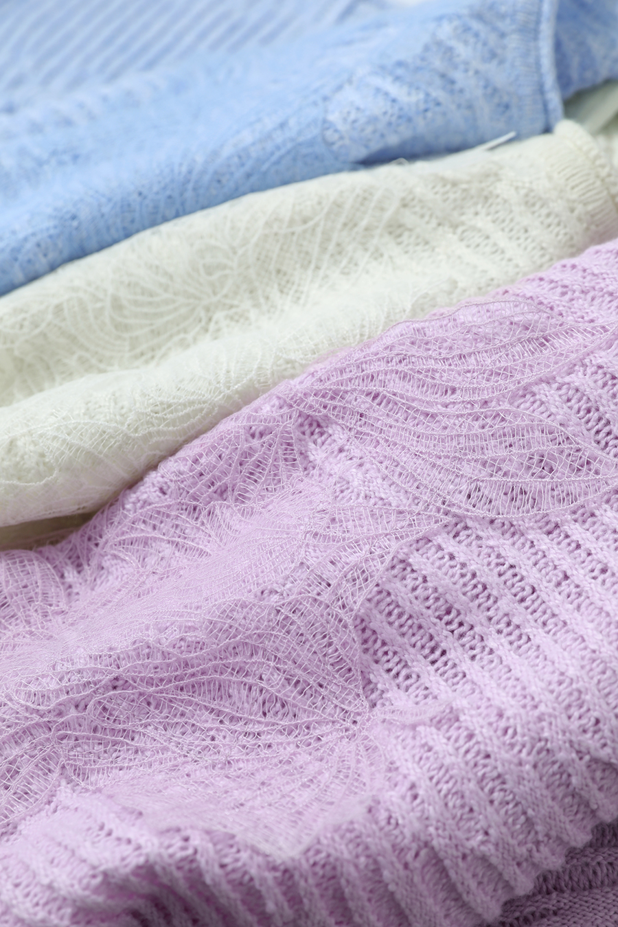 Lace Spliced Knitted Sweater