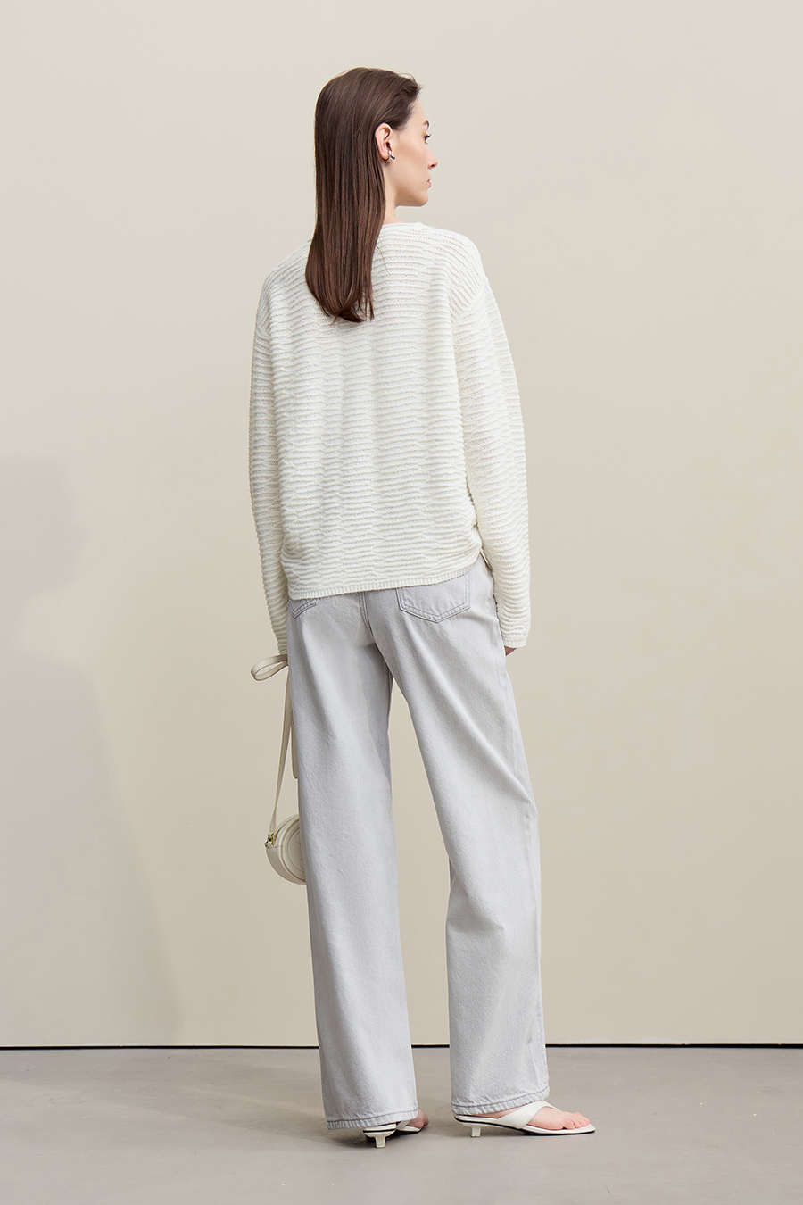 Lace Spliced Knitted Sweater