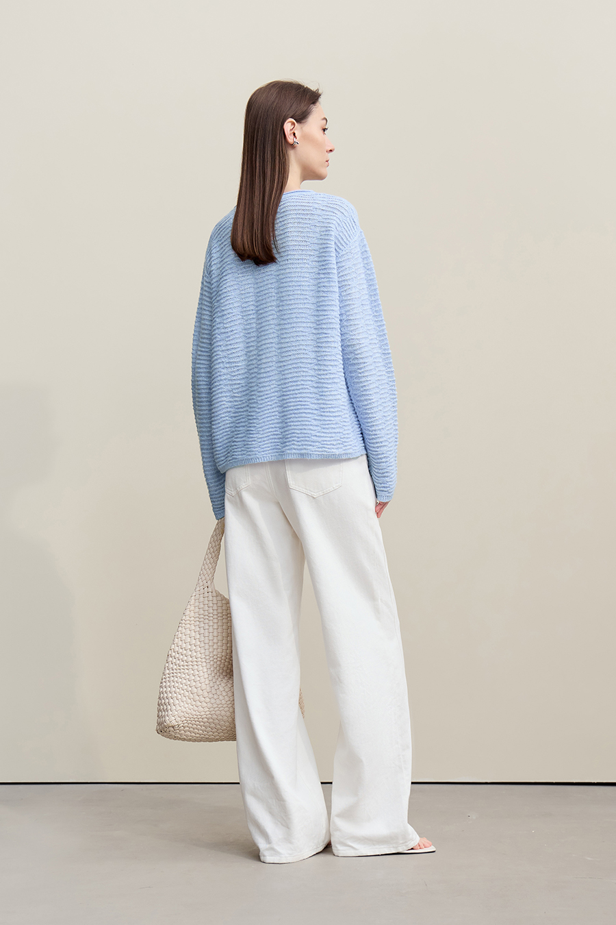 Lace Spliced Knitted Sweater