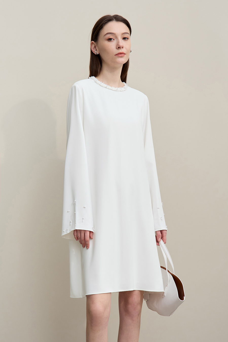 Tweed Style Beaded Dress|AMII