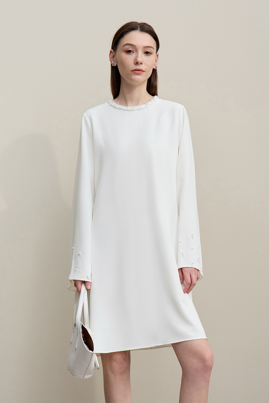 Tweed Style Beaded Dress|AMII