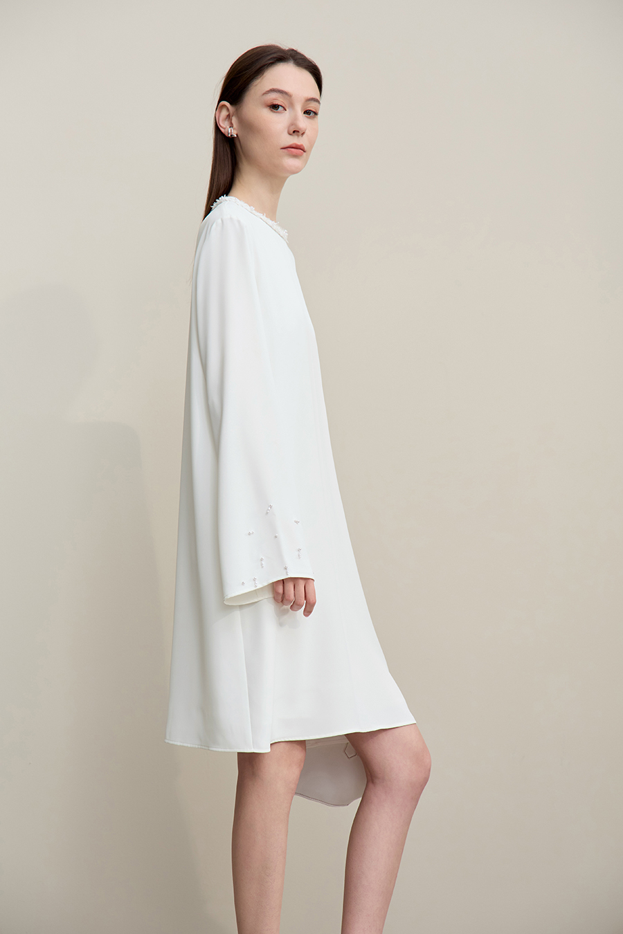 Tweed Style Beaded Dress|AMII