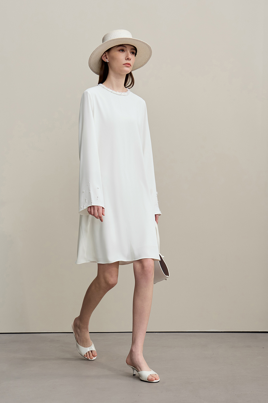 Tweed Style Beaded Dress|AMII