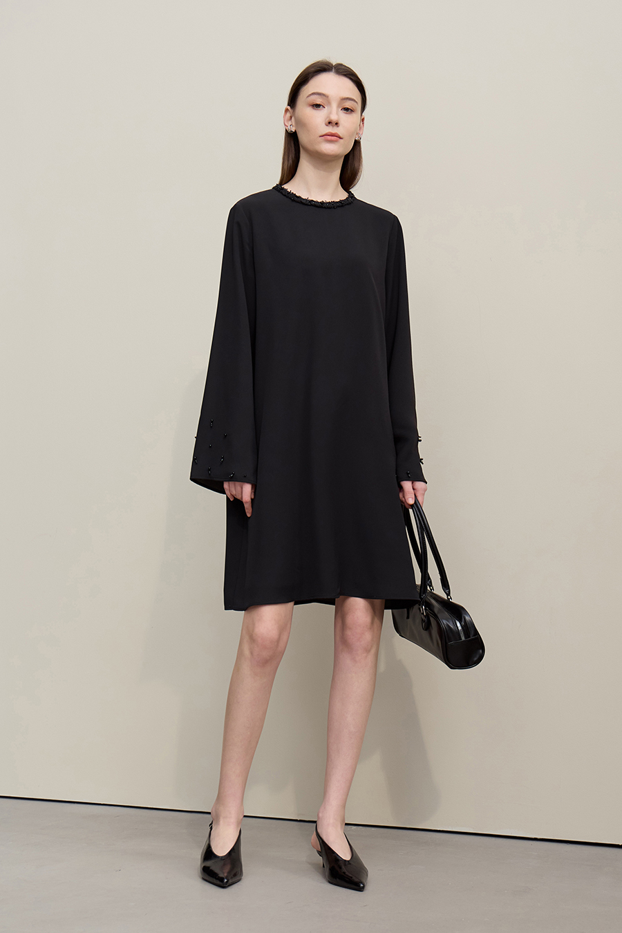Tweed Style Beaded Dress|AMII