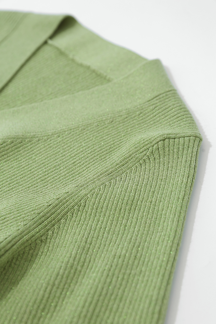 Mid-Sleeve Half-Placket Knitted Sweater