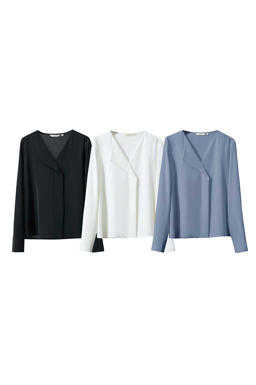 Asymmetrical V-Neck Chiffon Blouse