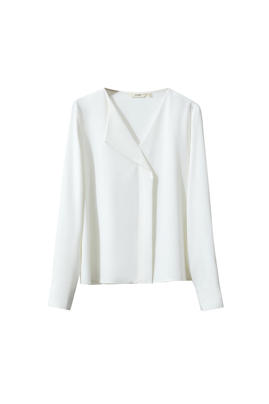 Asymmetrical V-Neck Chiffon Blouse