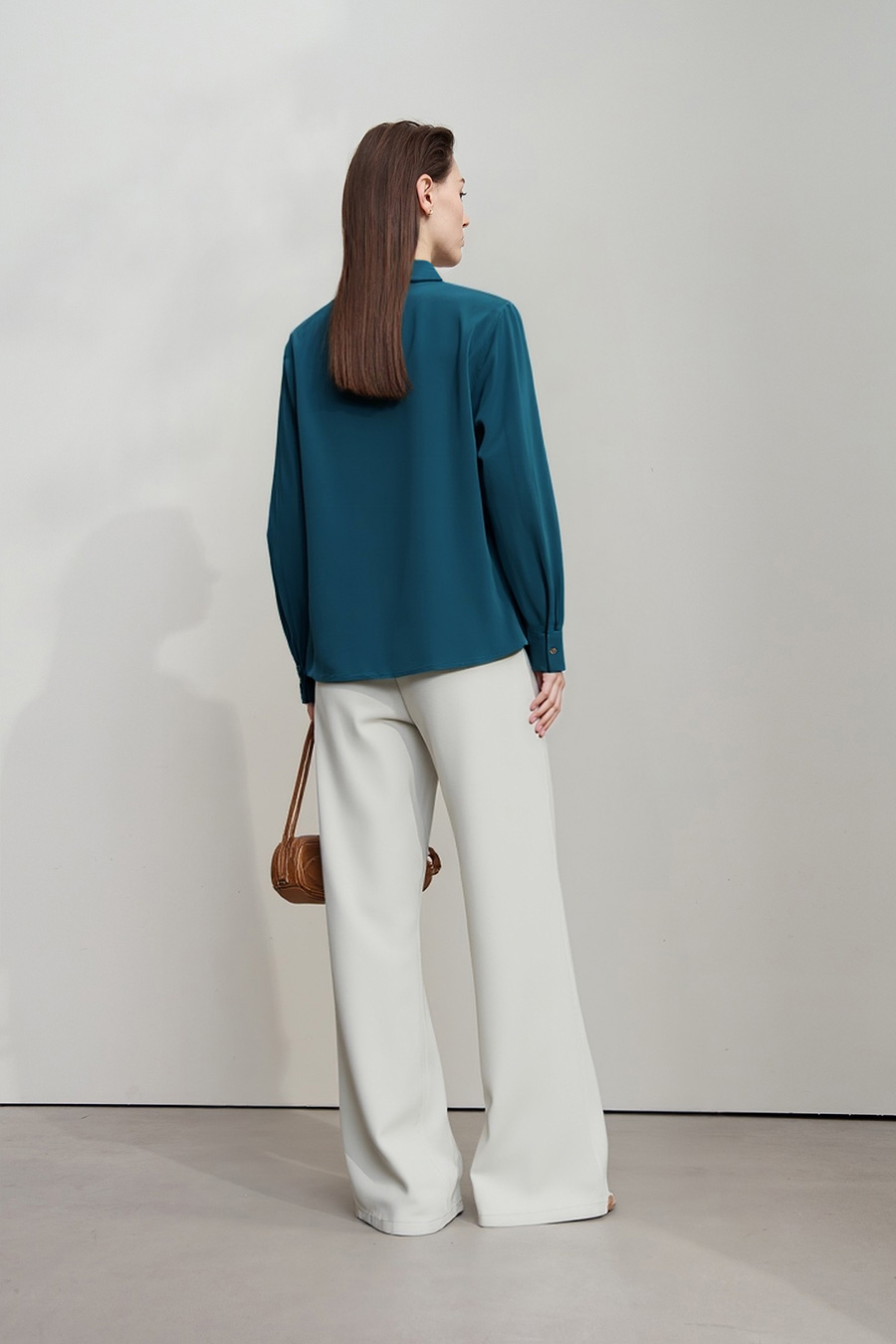 Satin Shirt with Geometric Buttons|AMII