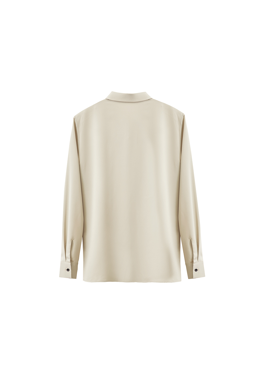 Satin Shirt with Geometric Buttons|AMII