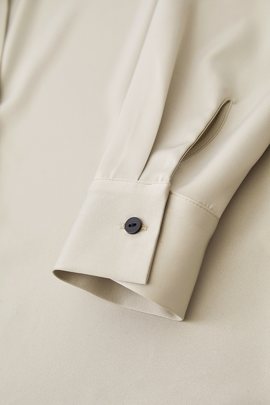 Satin Shirt with Geometric Buttons|AMII