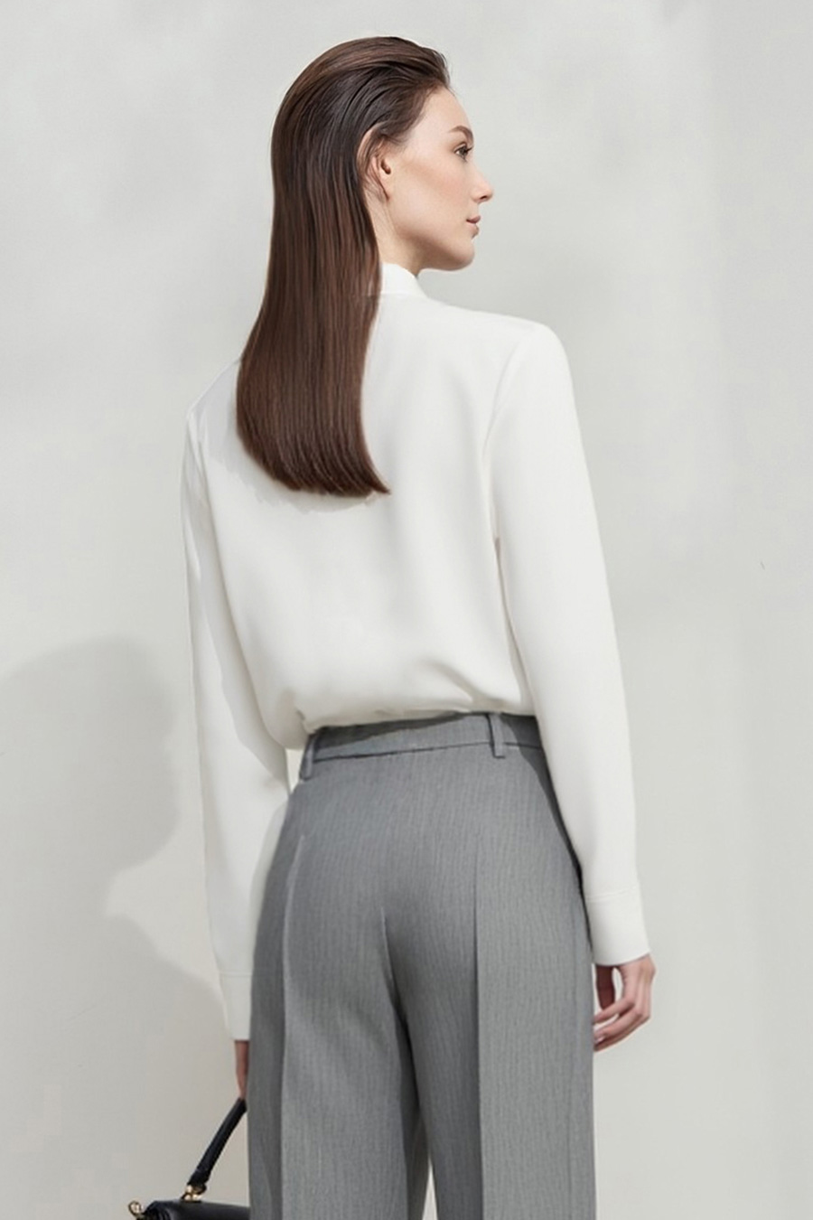 Satin Shirt with Geometric Buttons|AMII