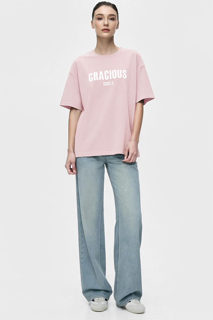 Letter Printed Cotton T-shirt