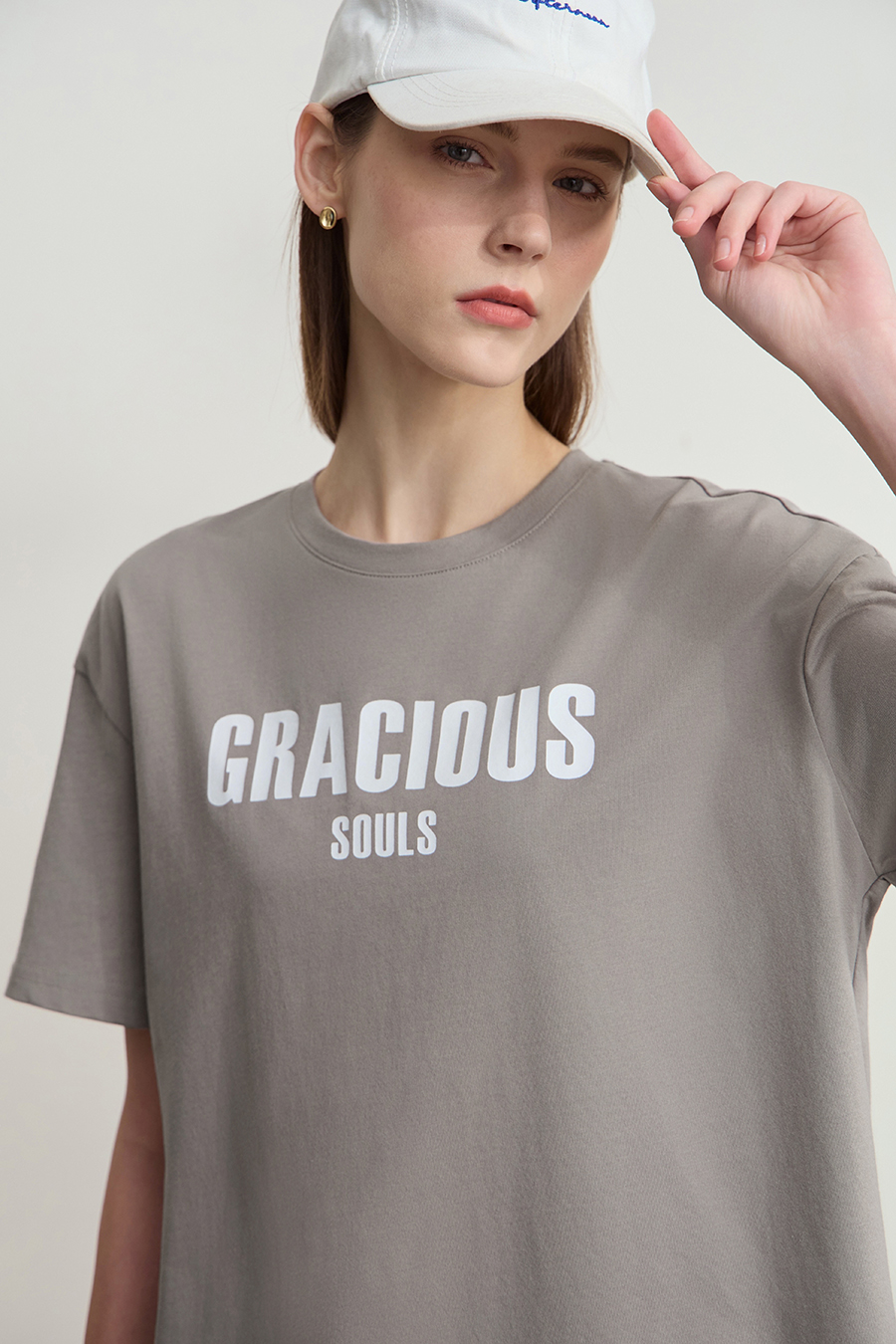 Letter Printed Cotton T-shirt