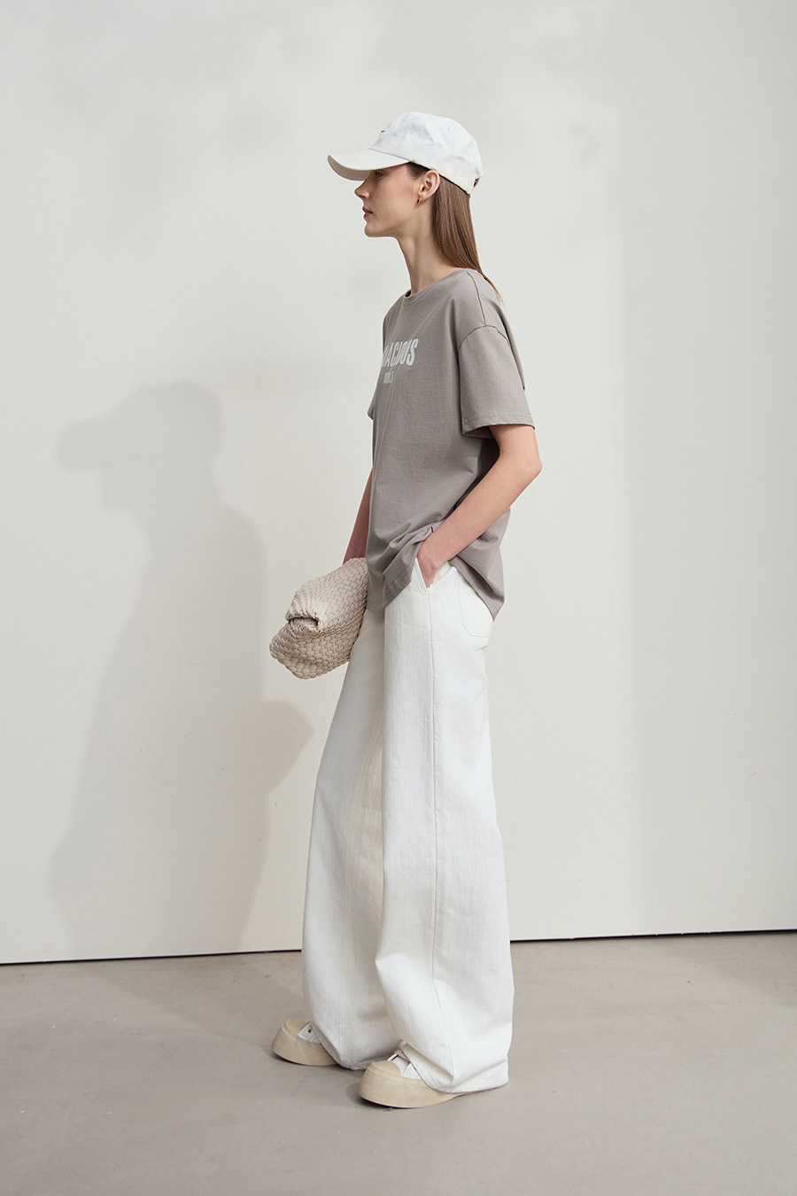 Letter Printed Cotton T-shirt