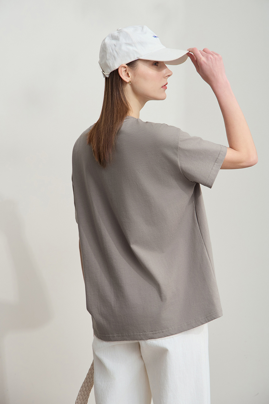 Letter Printed Cotton T-shirt