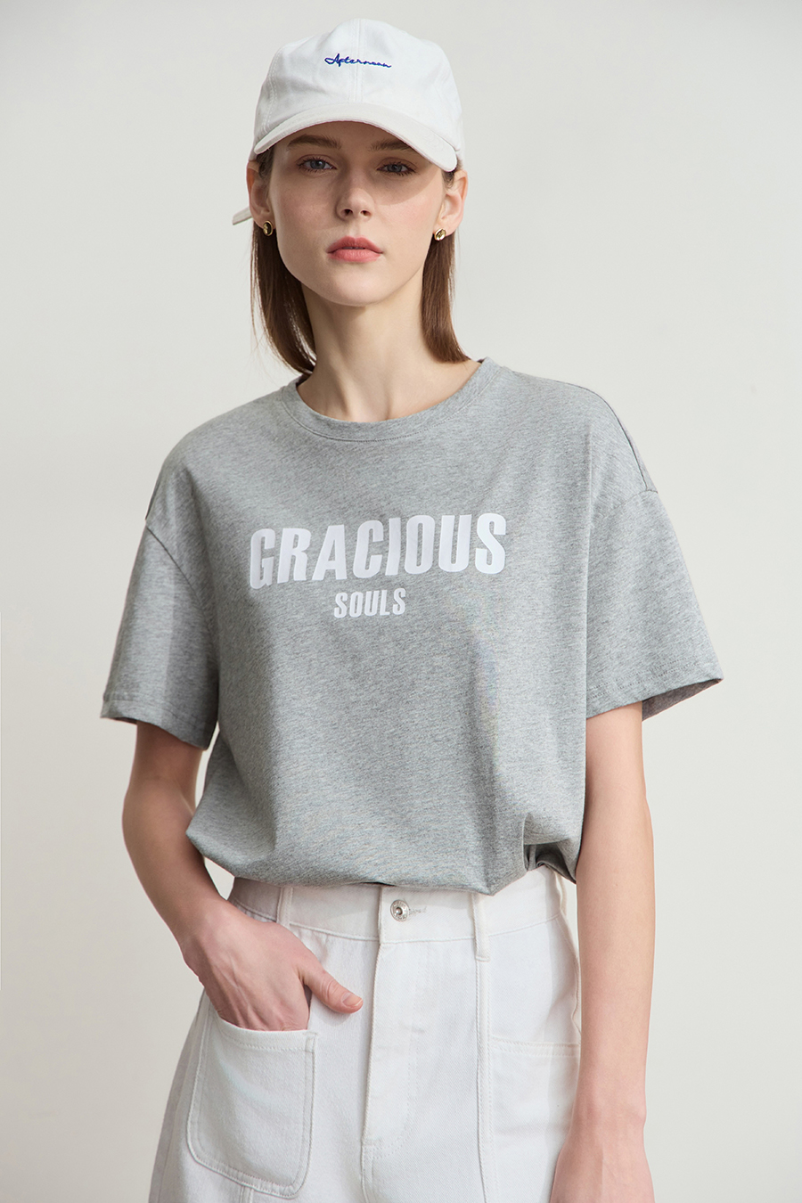 Letter Printed Cotton T-shirt