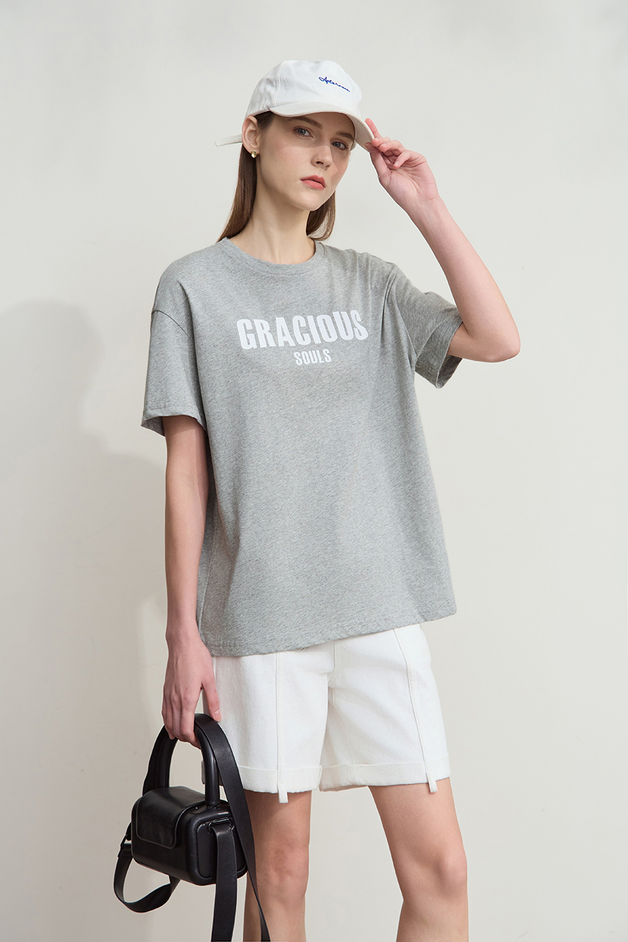 Letter Printed Cotton T-shirt