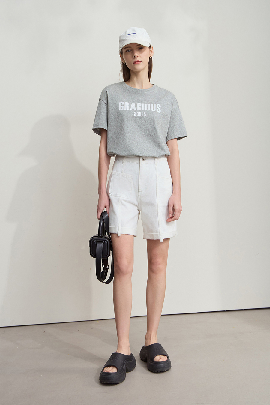 Letter Printed Cotton T-shirt