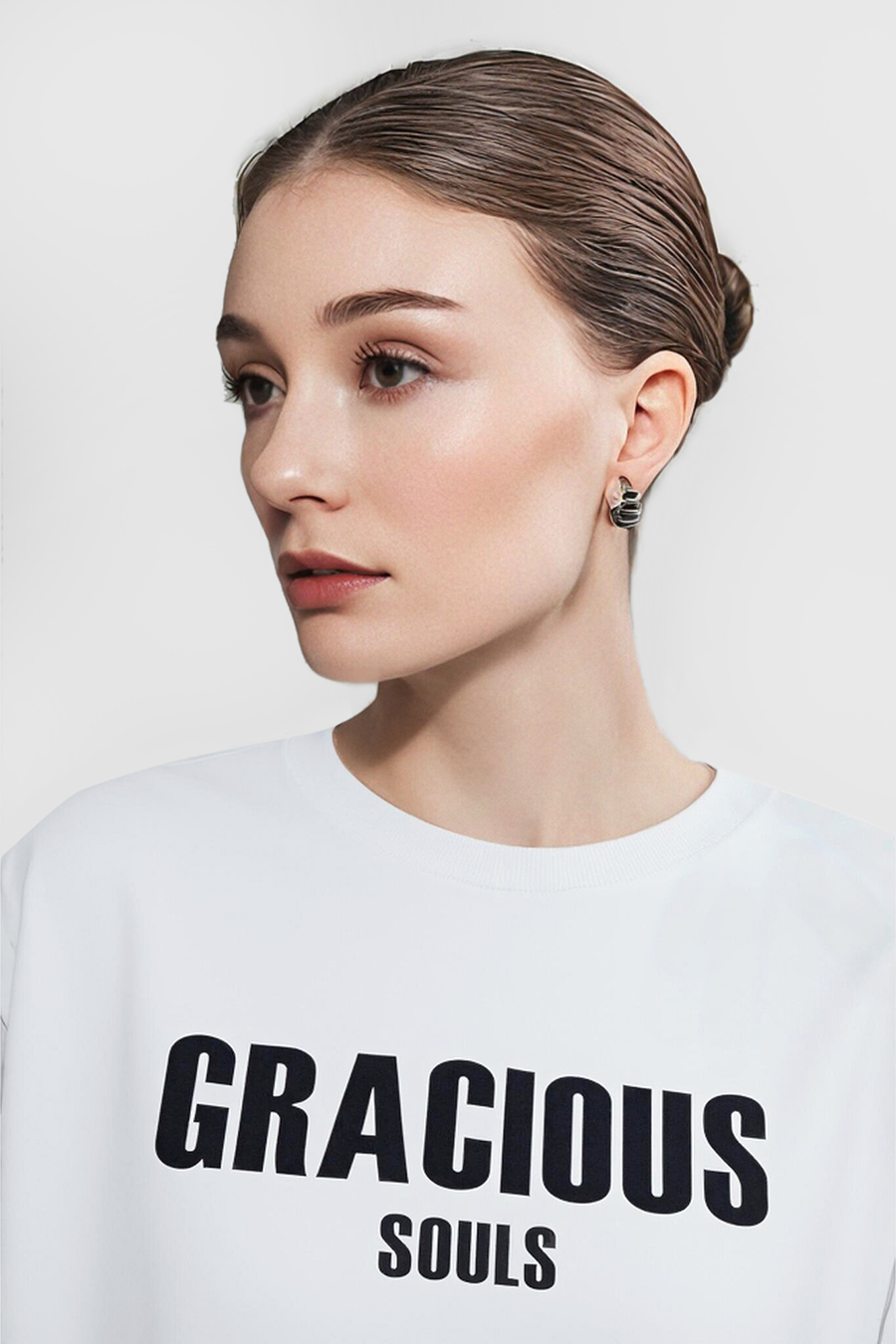 Letter Printed Cotton T-shirt