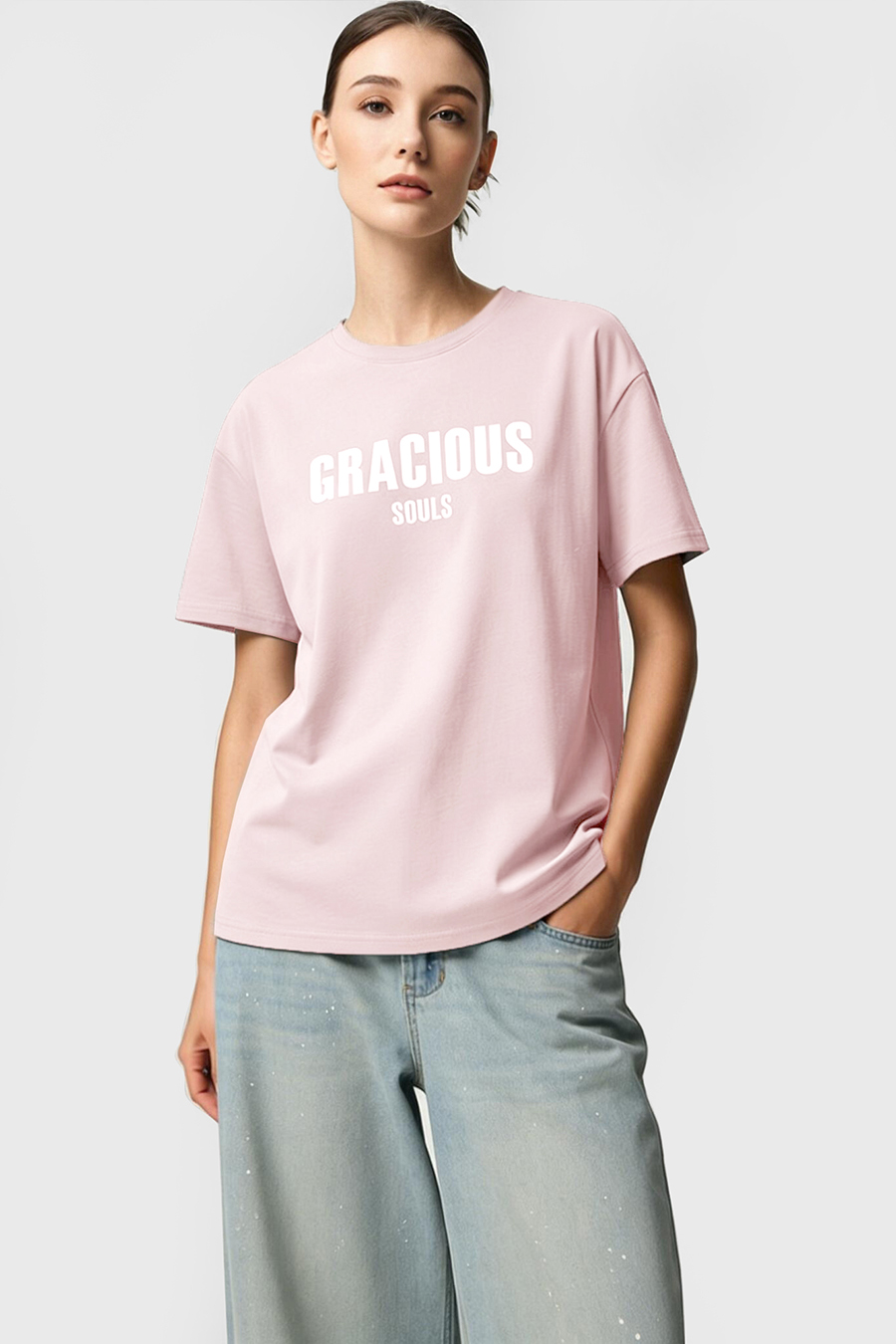 Letter Printed Cotton T-shirt