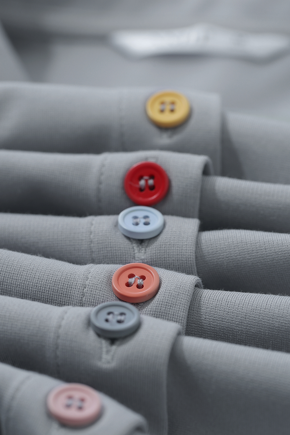 Contrast Button Lapel T-shirt