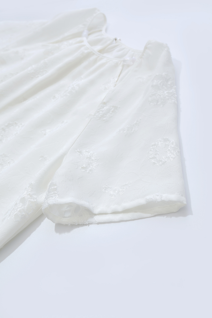 Crew Neck Drawstring Cut-out T-shirt