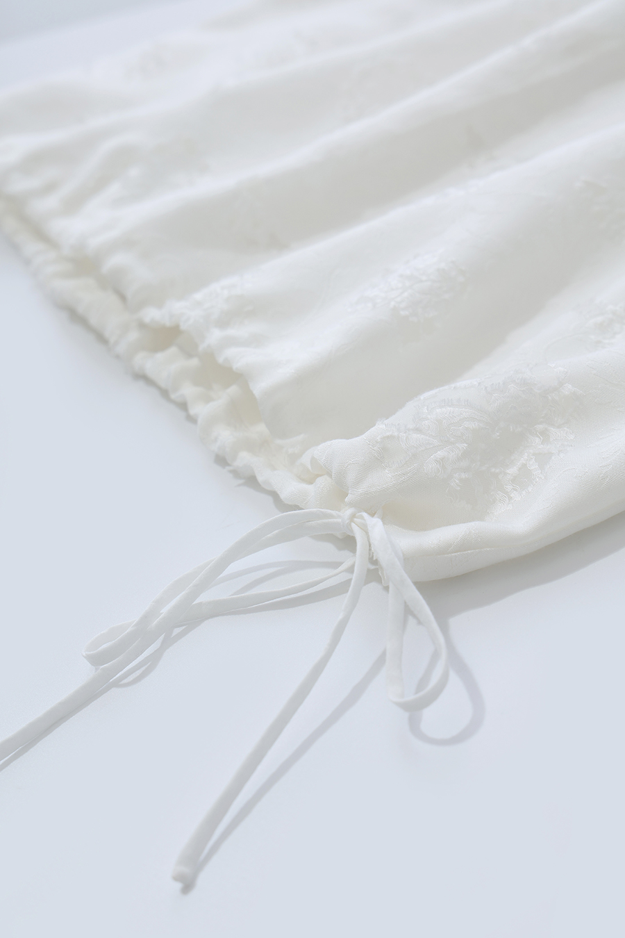 Crew Neck Drawstring Cut-out T-shirt